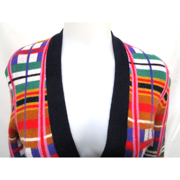 Anthropologie Moth Williston Plaid Belted Open Front Cardigan Sweater Women XS - Picture 4 of 11